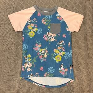 Rags to Raches Disney Floral Kids Raglan Tee ~ 3/4